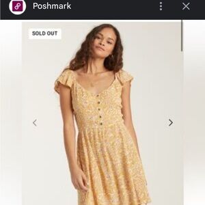 Billabong Yellow Floral Mini Dress